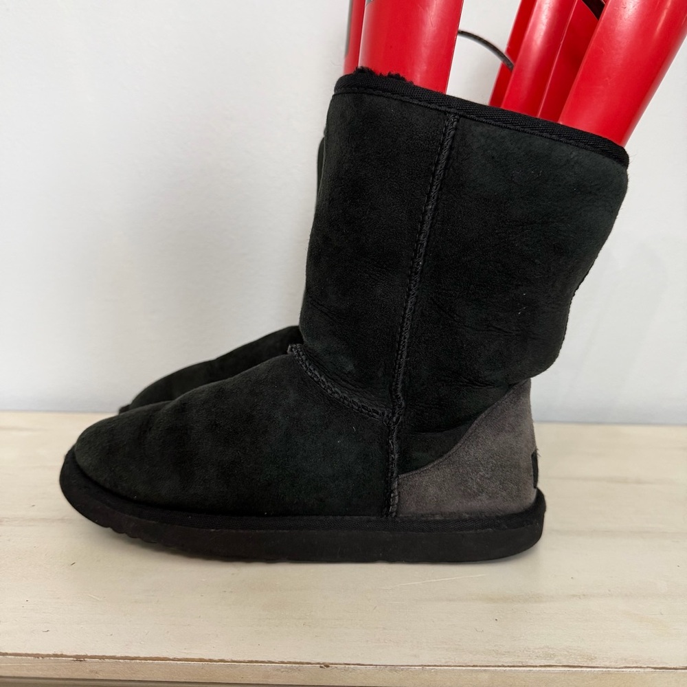 Ugg Black Suede Classic Short Boots